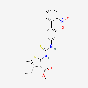 molecular formula C22H21N3O4S2 B4576229 methyl 4-ethyl-5-methyl-2-({[(2'-nitro-4-biphenylyl)amino]carbonothioyl}amino)-3-thiophenecarboxylate 