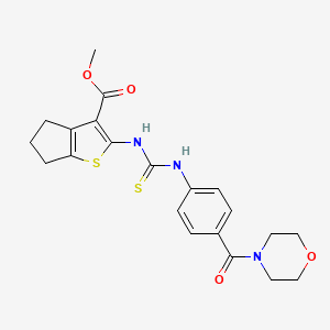 molecular formula C21H23N3O4S2 B4576322 methyl 2-[({[4-(4-morpholinylcarbonyl)phenyl]amino}carbonothioyl)amino]-5,6-dihydro-4H-cyclopenta[b]thiophene-3-carboxylate 