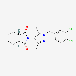 molecular formula C20H21Cl2N3O2 B4576328 (3aR,7aS)-2-[1-(3,4-dichlorobenzyl)-3,5-dimethyl-1H-pyrazol-4-yl]hexahydro-1H-isoindole-1,3(2H)-dione 