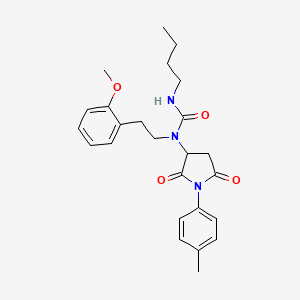 molecular formula C25H31N3O4 B4576339 N'-butyl-N-[2-(2-methoxyphenyl)ethyl]-N-[1-(4-methylphenyl)-2,5-dioxo-3-pyrrolidinyl]urea 
