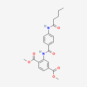 molecular formula C22H24N2O6 B4576347 dimethyl 2-{[4-(pentanoylamino)benzoyl]amino}terephthalate 