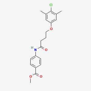 molecular formula C20H22ClNO4 B4576375 methyl 4-{[4-(4-chloro-3,5-dimethylphenoxy)butanoyl]amino}benzoate 