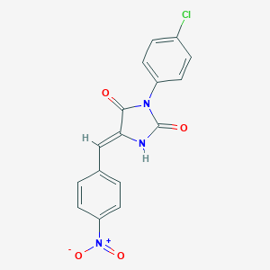 molecular formula C16H10ClN3O4 B045764 Hydantoin, 3-(p-chlorophenyl)-5-(p-nitrobenzylidene)- CAS No. 111223-98-4