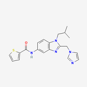 molecular formula C20H21N5OS B4576428 N-[2-(1H-imidazol-1-ylmethyl)-1-isobutyl-1H-benzimidazol-5-yl]-2-thiophenecarboxamide 