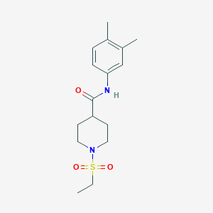 molecular formula C16H24N2O3S B4576430 N-(3,4-dimethylphenyl)-1-(ethylsulfonyl)piperidine-4-carboxamide 