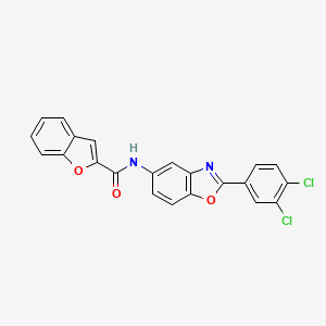 molecular formula C22H12Cl2N2O3 B4576570 N-[2-(3,4-dichlorophenyl)-1,3-benzoxazol-5-yl]-1-benzofuran-2-carboxamide 