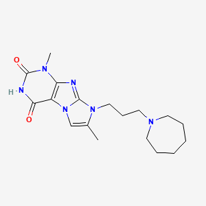 molecular formula C18H26N6O2 B4576586 8-[3-(azepan-1-yl)propyl]-4-hydroxy-1,7-dimethyl-1H-imidazo[2,1-f]purin-2(8H)-one 