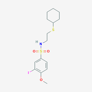 molecular formula C15H22INO3S2 B4576619 N-[2-(cyclohexylthio)ethyl]-3-iodo-4-methoxybenzenesulfonamide 