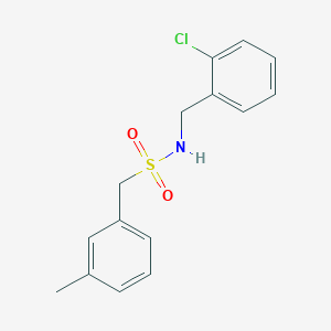 molecular formula C15H16ClNO2S B4576624 N-[(2-chlorophenyl)methyl]-1-(3-methylphenyl)methanesulfonamide 