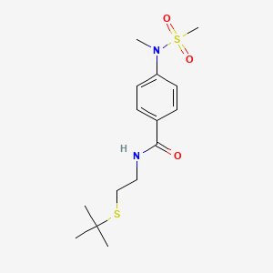 molecular formula C15H24N2O3S2 B4576665 N-[2-(tert-butylsulfanyl)ethyl]-4-[methyl(methylsulfonyl)amino]benzamide 