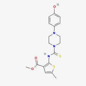 molecular formula C18H21N3O3S2 B4576677 methyl 2-({[4-(4-hydroxyphenyl)-1-piperazinyl]carbonothioyl}amino)-5-methyl-3-thiophenecarboxylate 