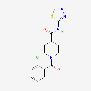 molecular formula C15H15ClN4O2S B4576706 1-(2-chlorobenzoyl)-N-1,3,4-thiadiazol-2-yl-4-piperidinecarboxamide 