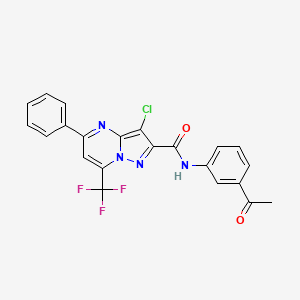 molecular formula C22H14ClF3N4O2 B4576730 N-(3-acetylphenyl)-3-chloro-5-phenyl-7-(trifluoromethyl)pyrazolo[1,5-a]pyrimidine-2-carboxamide 