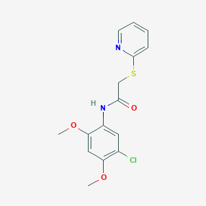 molecular formula C15H15ClN2O3S B4576785 N-(5-chloro-2,4-dimethoxyphenyl)-2-(pyridin-2-ylsulfanyl)acetamide 