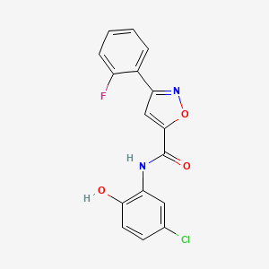 molecular formula C16H10ClFN2O3 B4576803 N~5~-(5-CHLORO-2-HYDROXYPHENYL)-3-(2-FLUOROPHENYL)-5-ISOXAZOLECARBOXAMIDE 