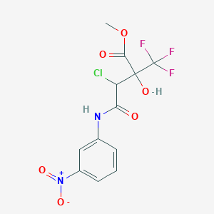 molecular formula C12H10ClF3N2O6 B457688 Methyl 3-chloro-2-hydroxy-4-(3-nitroanilino)-4-oxo-2-(trifluoromethyl)butanoate 