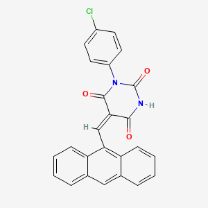 molecular formula C25H15ClN2O3 B4576949 (5E)-5-(anthracen-9-ylmethylidene)-1-(4-chlorophenyl)pyrimidine-2,4,6(1H,3H,5H)-trione 