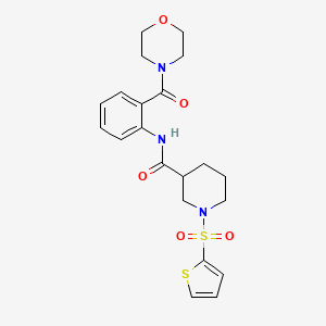molecular formula C21H25N3O5S2 B4576985 N-[2-(MORPHOLINE-4-CARBONYL)PHENYL]-1-(THIOPHENE-2-SULFONYL)PIPERIDINE-3-CARBOXAMIDE 