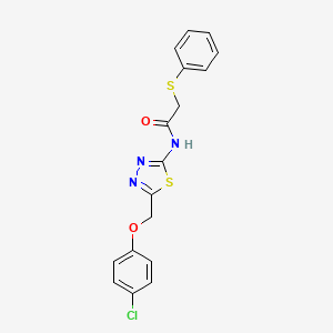 molecular formula C17H14ClN3O2S2 B4577006 N-{5-[(4-chlorophenoxy)methyl]-1,3,4-thiadiazol-2-yl}-2-(phenylsulfanyl)acetamide 
