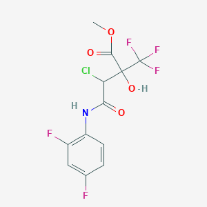 molecular formula C12H9ClF5NO4 B457702 Methyl 3-chloro-4-(2,4-difluoroanilino)-2-hydroxy-4-oxo-2-(trifluoromethyl)butanoate 