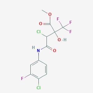 molecular formula C12H9Cl2F4NO4 B457703 Methyl 3-chloro-4-(4-chloro-3-fluoroanilino)-2-hydroxy-4-oxo-2-(trifluoromethyl)butanoate 