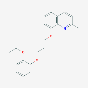 molecular formula C22H25NO3 B4577062 2-Methyl-8-[3-(2-propan-2-yloxyphenoxy)propoxy]quinoline 