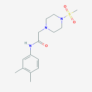 molecular formula C15H23N3O3S B4577070 N-(3,4-dimethylphenyl)-2-[4-(methylsulfonyl)-1-piperazinyl]acetamide 