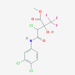 molecular formula C12H9Cl3F3NO4 B457708 Methyl 3-chloro-4-(3,4-dichloroanilino)-2-hydroxy-4-oxo-2-(trifluoromethyl)butanoate 