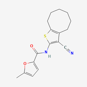 molecular formula C17H18N2O2S B4577102 N~2~-(3-CYANO-4,5,6,7,8,9-HEXAHYDROCYCLOOCTA[B]THIOPHEN-2-YL)-5-METHYL-2-FURAMIDE 