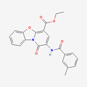 molecular formula C22H18N2O5 B4577110 ethyl 2-[(3-methylbenzoyl)amino]-1-oxo-1H-pyrido[2,1-b][1,3]benzoxazole-4-carboxylate 