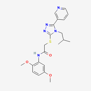 molecular formula C21H25N5O3S B4577139 N-(2,5-dimethoxyphenyl)-2-{[4-(2-methylpropyl)-5-(pyridin-3-yl)-4H-1,2,4-triazol-3-yl]sulfanyl}acetamide 