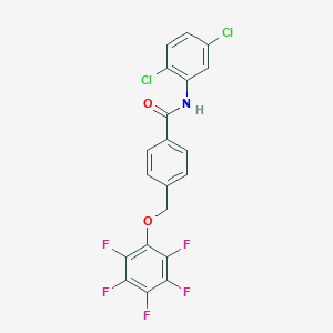 molecular formula C20H10Cl2F5NO2 B457719 N-(2,5-dichlorophenyl)-4-[(2,3,4,5,6-pentafluorophenoxy)methyl]benzamide 