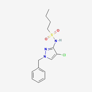 molecular formula C14H18ClN3O2S B4577243 N-(1-benzyl-4-chloro-1H-pyrazol-3-yl)butane-1-sulfonamide 