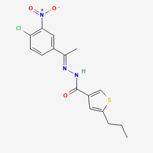 molecular formula C16H16ClN3O3S B4577245 N'-[1-(4-chloro-3-nitrophenyl)ethylidene]-5-propyl-3-thiophenecarbohydrazide 