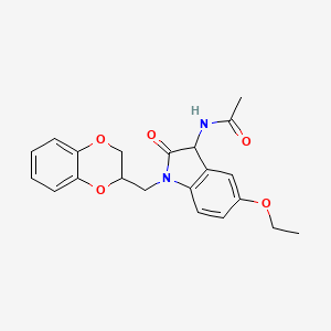 molecular formula C21H22N2O5 B4577301 N-[1-(2,3-dihydro-1,4-benzodioxin-2-ylmethyl)-5-ethoxy-2-oxo-2,3-dihydro-1H-indol-3-yl]acetamide 