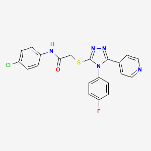 molecular formula C21H15ClFN5OS B4577325 N-(4-chlorophenyl)-2-{[4-(4-fluorophenyl)-5-(4-pyridinyl)-4H-1,2,4-triazol-3-yl]thio}acetamide 