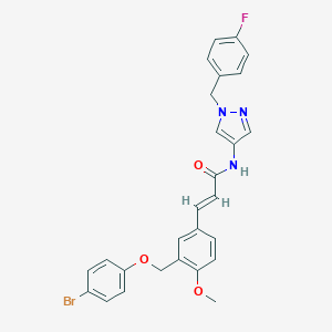 molecular formula C27H23BrFN3O3 B457733 3-{3-[(4-bromophenoxy)methyl]-4-methoxyphenyl}-N-[1-(4-fluorobenzyl)-1H-pyrazol-4-yl]acrylamide 