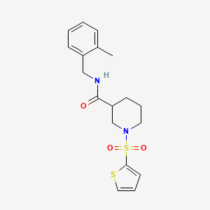 molecular formula C18H22N2O3S2 B4577421 N-[(2-METHYLPHENYL)METHYL]-1-(THIOPHENE-2-SULFONYL)PIPERIDINE-3-CARBOXAMIDE 