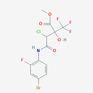 molecular formula C12H9BrClF4NO4 B457743 Methyl 4-(4-bromo-2-fluoroanilino)-3-chloro-2-hydroxy-4-oxo-2-(trifluoromethyl)butanoate 