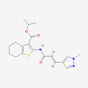 molecular formula C19H23N3O3S B457760 ISOPROPYL 2-{[(E)-3-(1-METHYL-1H-PYRAZOL-4-YL)-2-PROPENOYL]AMINO}-4,5,6,7-TETRAHYDRO-1-BENZOTHIOPHENE-3-CARBOXYLATE 
