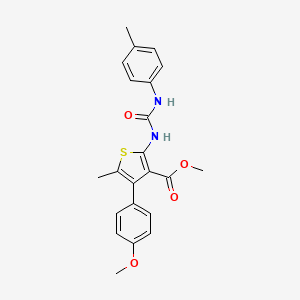 molecular formula C22H22N2O4S B4577627 METHYL 4-(4-METHOXYPHENYL)-5-METHYL-2-[(4-TOLUIDINOCARBONYL)AMINO]-3-THIOPHENECARBOXYLATE 