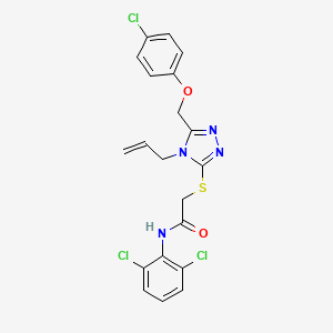 molecular formula C20H17Cl3N4O2S B4577658 2-({4-ALLYL-5-[(4-CHLOROPHENOXY)METHYL]-4H-1,2,4-TRIAZOL-3-YL}SULFANYL)-N~1~-(2,6-DICHLOROPHENYL)ACETAMIDE 