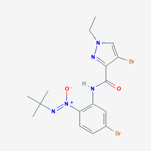 molecular formula C16H19Br2N5O2 B457766 4-bromo-N-[5-bromo-2-(tert-butyl-NON-azoxy)phenyl]-1-ethyl-1H-pyrazole-3-carboxamide 