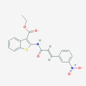 molecular formula C20H16N2O5S B457767 ethyl 2-[(3-{3-nitrophenyl}acryloyl)amino]-1-benzothiophene-3-carboxylate 
