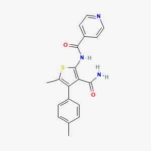 molecular formula C19H17N3O2S B4577757 N-[3-carbamoyl-5-methyl-4-(4-methylphenyl)thiophen-2-yl]pyridine-4-carboxamide 