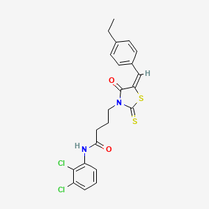 molecular formula C22H20Cl2N2O2S2 B4577841 N-(2,3-dichlorophenyl)-4-[(5E)-5-[(4-ethylphenyl)methylidene]-4-oxo-2-sulfanylidene-1,3-thiazolidin-3-yl]butanamide 