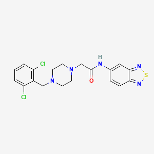 molecular formula C19H19Cl2N5OS B4577858 N-(2,1,3-BENZOTHIADIAZOL-5-YL)-2-[4-(2,6-DICHLOROBENZYL)-1-PIPERAZINYL]ACETAMIDE 