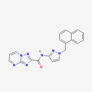 molecular formula C20H15N7O B4577941 N~2~-[1-(1-NAPHTHYLMETHYL)-1H-PYRAZOL-3-YL][1,2,4]TRIAZOLO[1,5-A]PYRIMIDINE-2-CARBOXAMIDE 