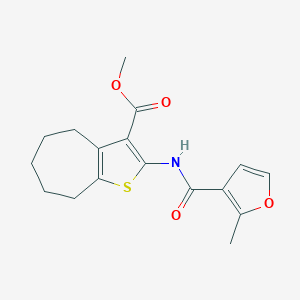 molecular formula C17H19NO4S B457796 methyl 2-[(2-methyl-3-furoyl)amino]-5,6,7,8-tetrahydro-4H-cyclohepta[b]thiophene-3-carboxylate 