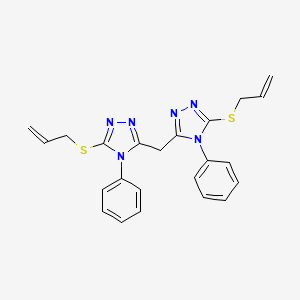 molecular formula C23H22N6S2 B4578089 bis(5-(allylthio)-4-phenyl-4H-1,2,4-triazol-3-yl)methane 